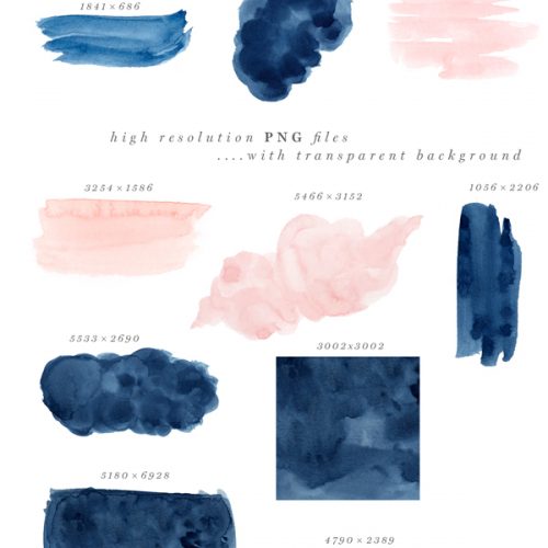 500x500 Blush And Navy Abstract Watercolor Splash Clipart Amp Backgrounds