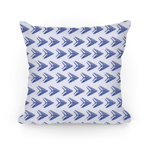 484x484 Navy Watercolor Arrow Pattern Throw Pillow Lookhuman