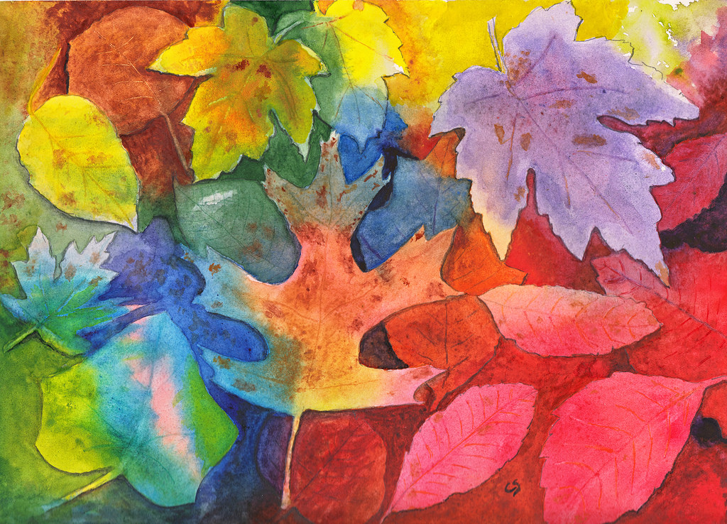 1024x738 Fall Leaves Negative Watercolor I Am An Ardent