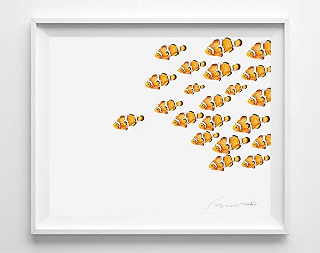 631x500 Nemo Clownfish Watercolor Painting Handmade
