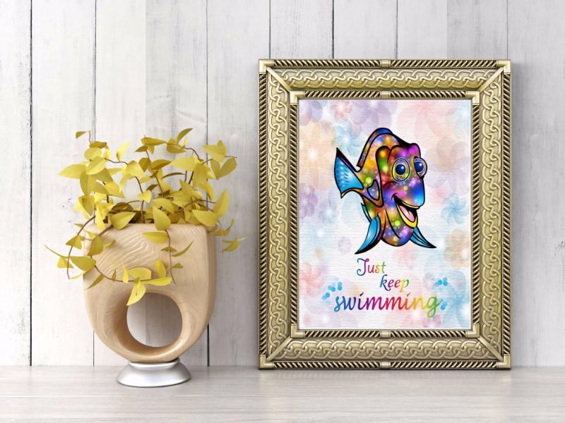 800x600 Dory Finding Nemo Watercolor Print Nursery Decor Inspirational Quotes