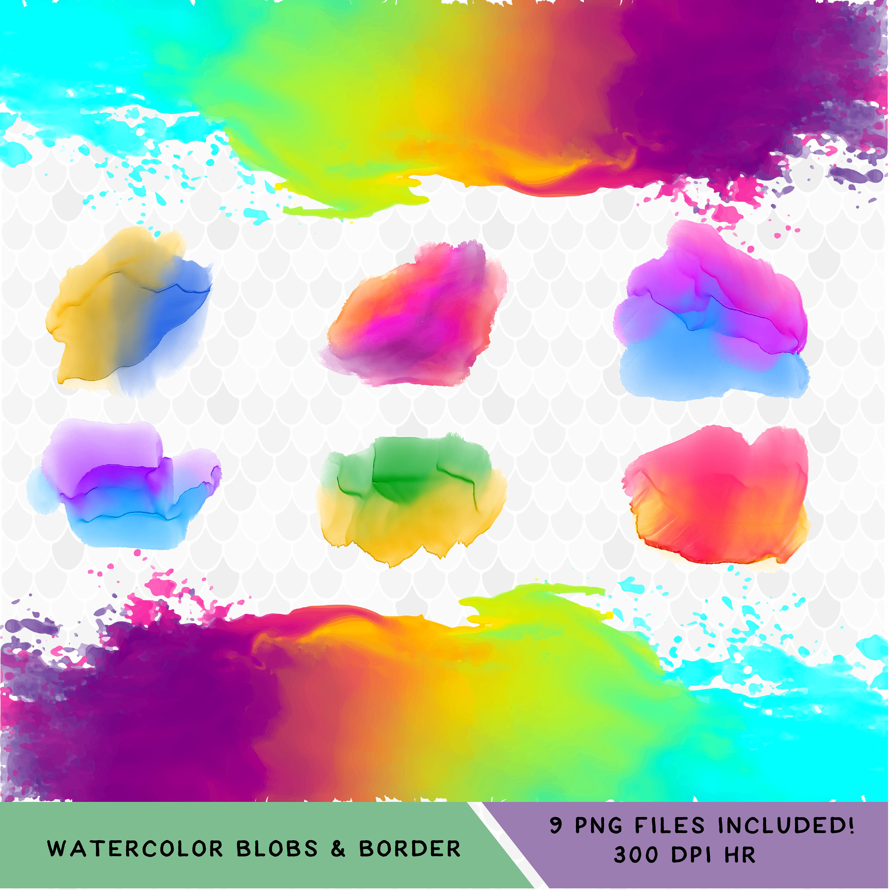 2998x3000 Watercolor Background Watercolor Blobs Clipart Clip Art Etsy