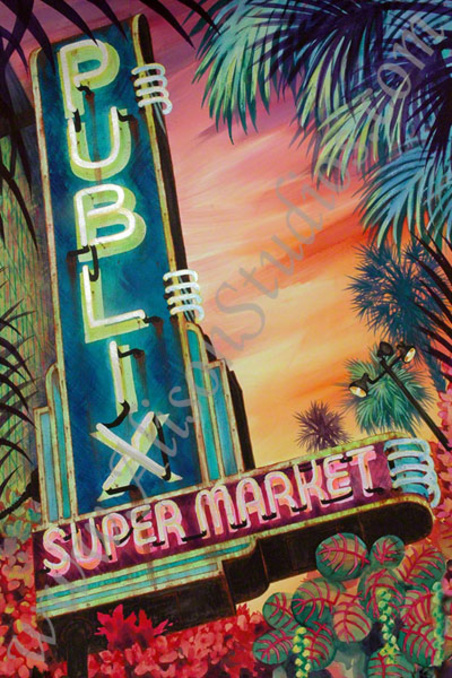 452x678 Vintage Neon Sign Art, Alison Studios, Fine Art, Original