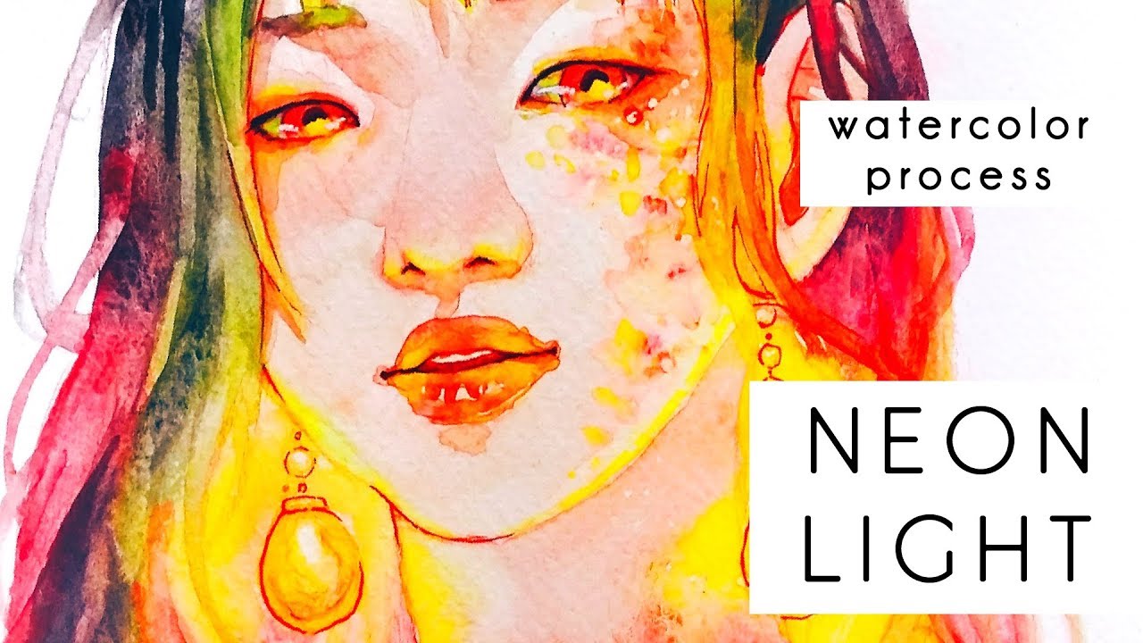 1280x720 Neon Light Watercolor Speedpaint