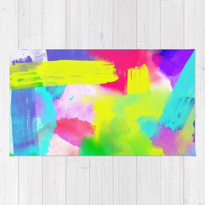 700x700 Neon Emotion Abstract Stripes Neon Artistic Watercolor Pattern