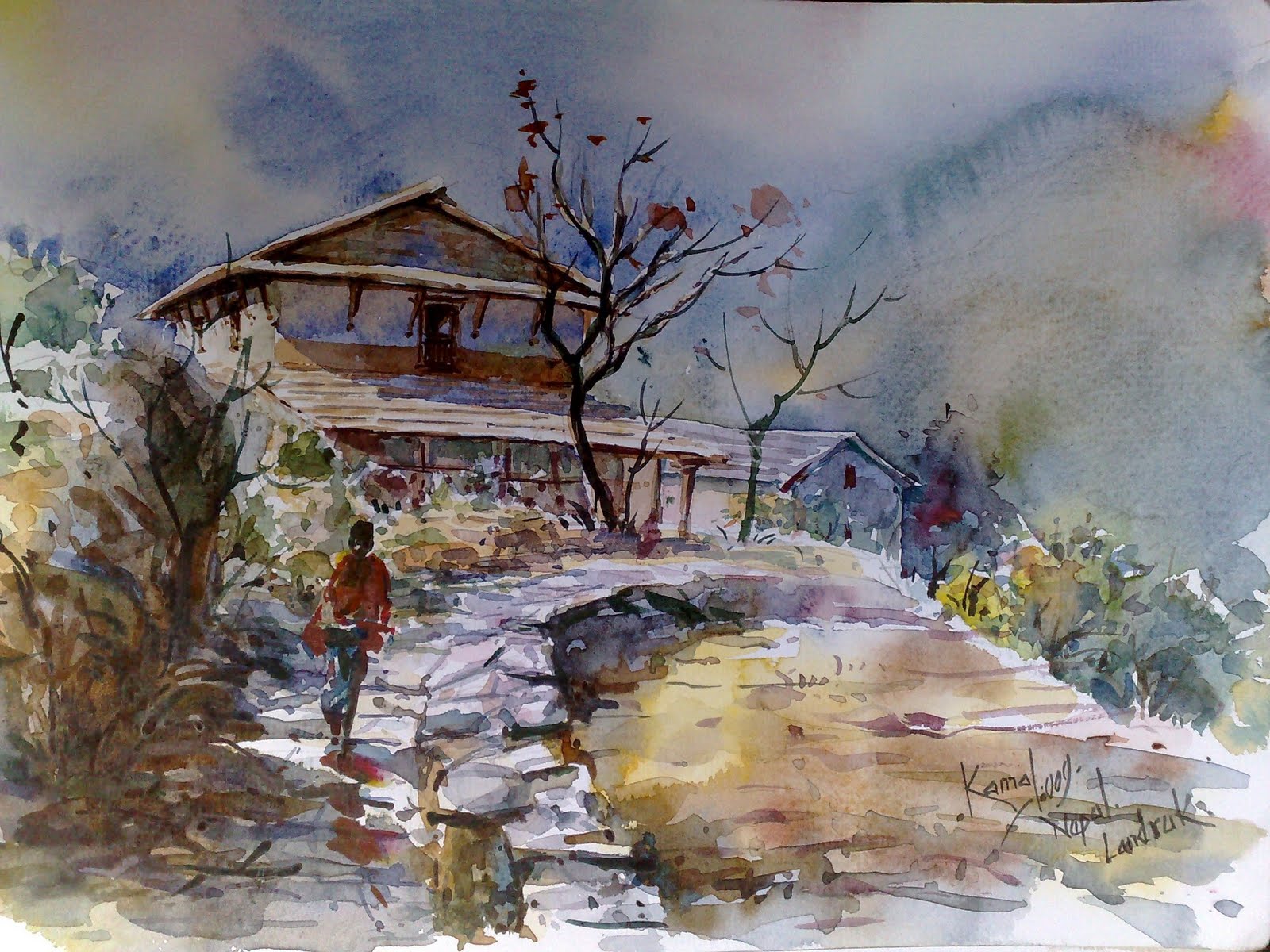 1600x1200 Lalitkala Creations Beautiful Watercolor Landscape Paintings By
