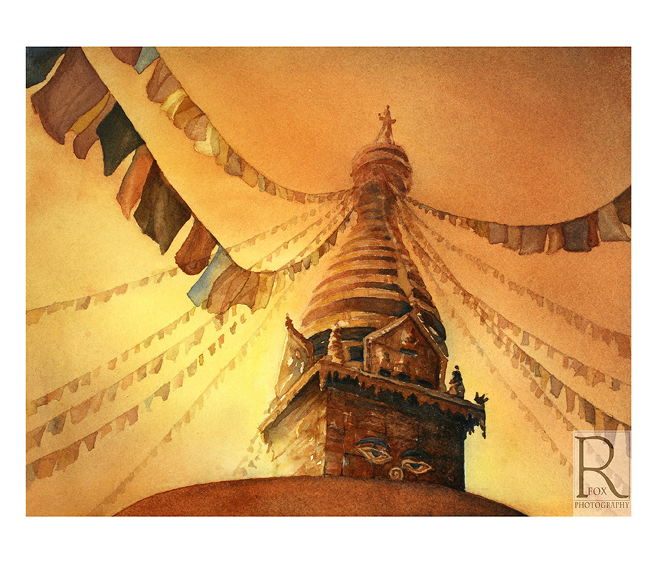 924x792 Watercolor Paintings Of Nepalese Travel Photographs