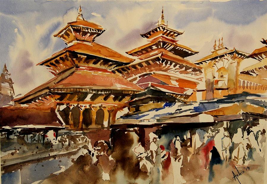 900x622 Welcome To Nepal Painting By Ashis Manna