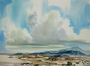 300x222 Laurence Sisson Watercolor Painting New Mexico Landscape 22 X 30