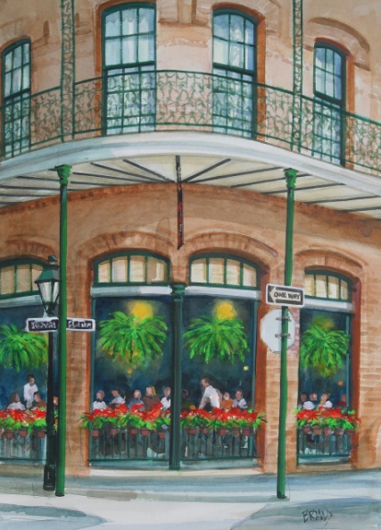 427x593 New Orleans Pierre Antoine Ice Cream Parlor Original Watercolor