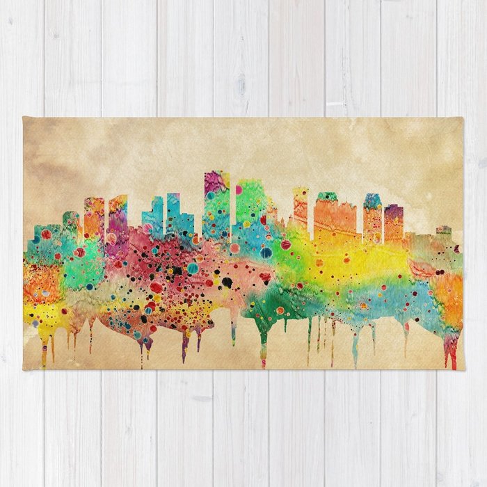 700x700 New Orleans Watercolor Print City Skyline Home Decor Rug By