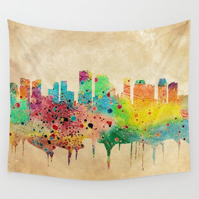 700x700 New Orleans Watercolor Print City Skyline Home Decor Wall Tapestry