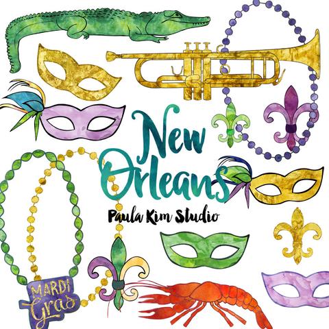 480x480 New Orleans Watercolor Paula Kim Studio
