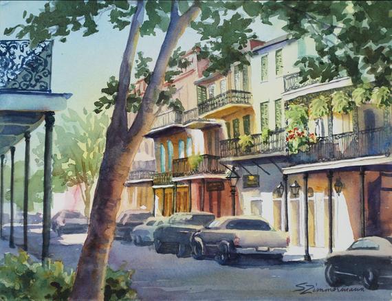 570x438 Original Watercolor Painting French Quarter New Orleans Etsy