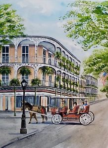 218x300 R. Sheer Original Watercolor Painting, French Quarter New Orleans
