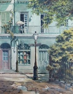 236x300 Ann Delorge Painting New Orleans Watercolor Royal St Antique Shop