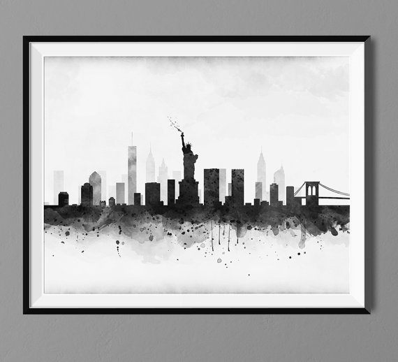 New York Skyline Watercolor at GetDrawings | Free download