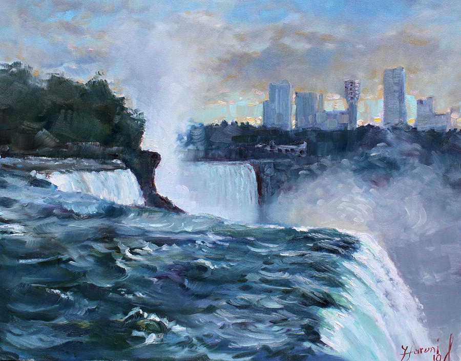 900x705 Niagara Falls Painting By Ylli Haruni