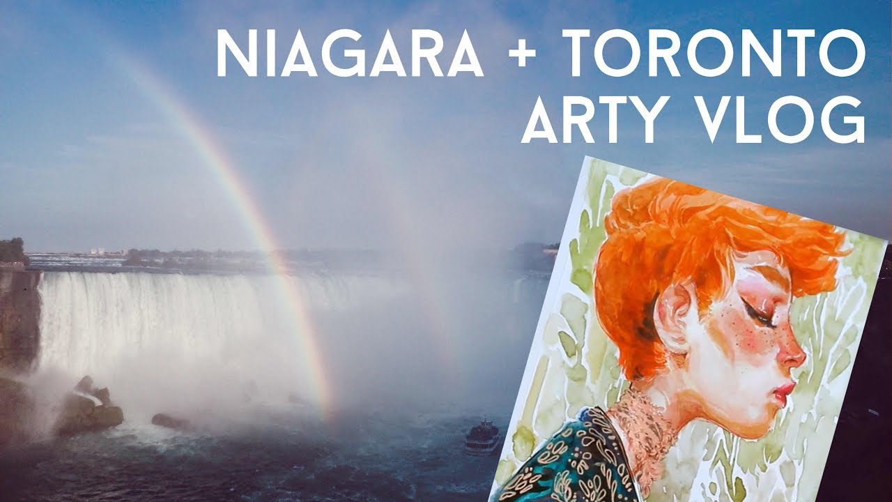 1280x720 Niagara Falls Vlog Watercolor Painting