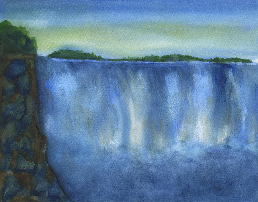 900x703 Niagara Falls Watercolor Painting By Frank Bright