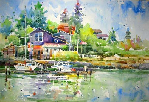 500x341 20 Amazing Watercolor Masterpieces Lake House