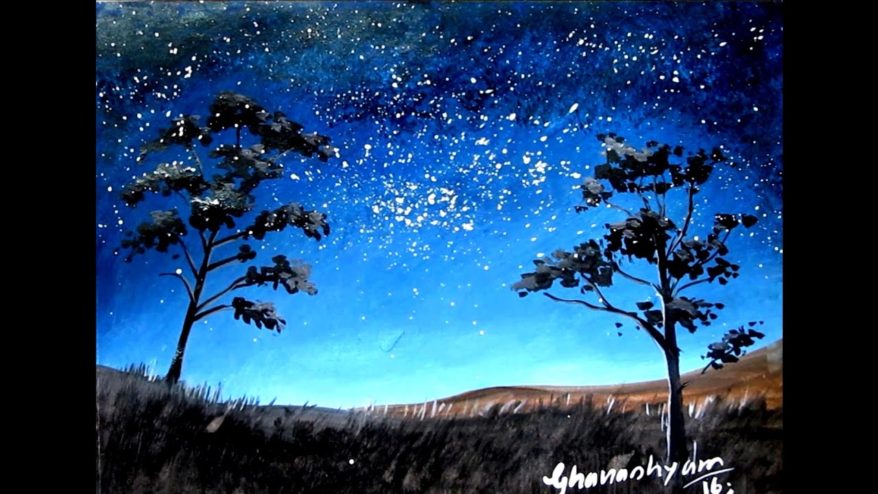 1280x720 How To Paint A Night Sky Painting With Watercolor Paint With