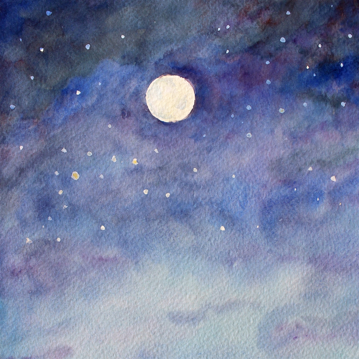 Night Sky Watercolor Painting at GetDrawings | Free download