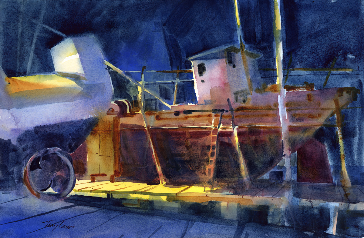1200x786 Dry Dock At Original Watercolor Painting Vermont
