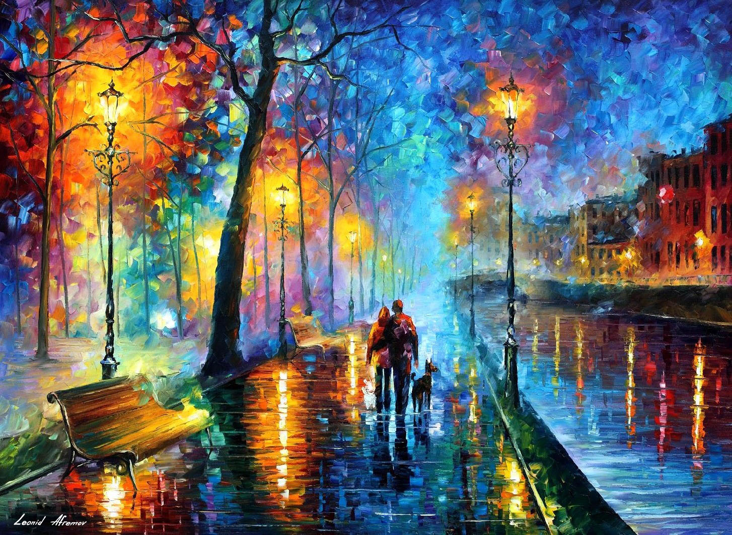 1454x1064 Melody Of The Night Palette Knife Oil Painting On Abstract