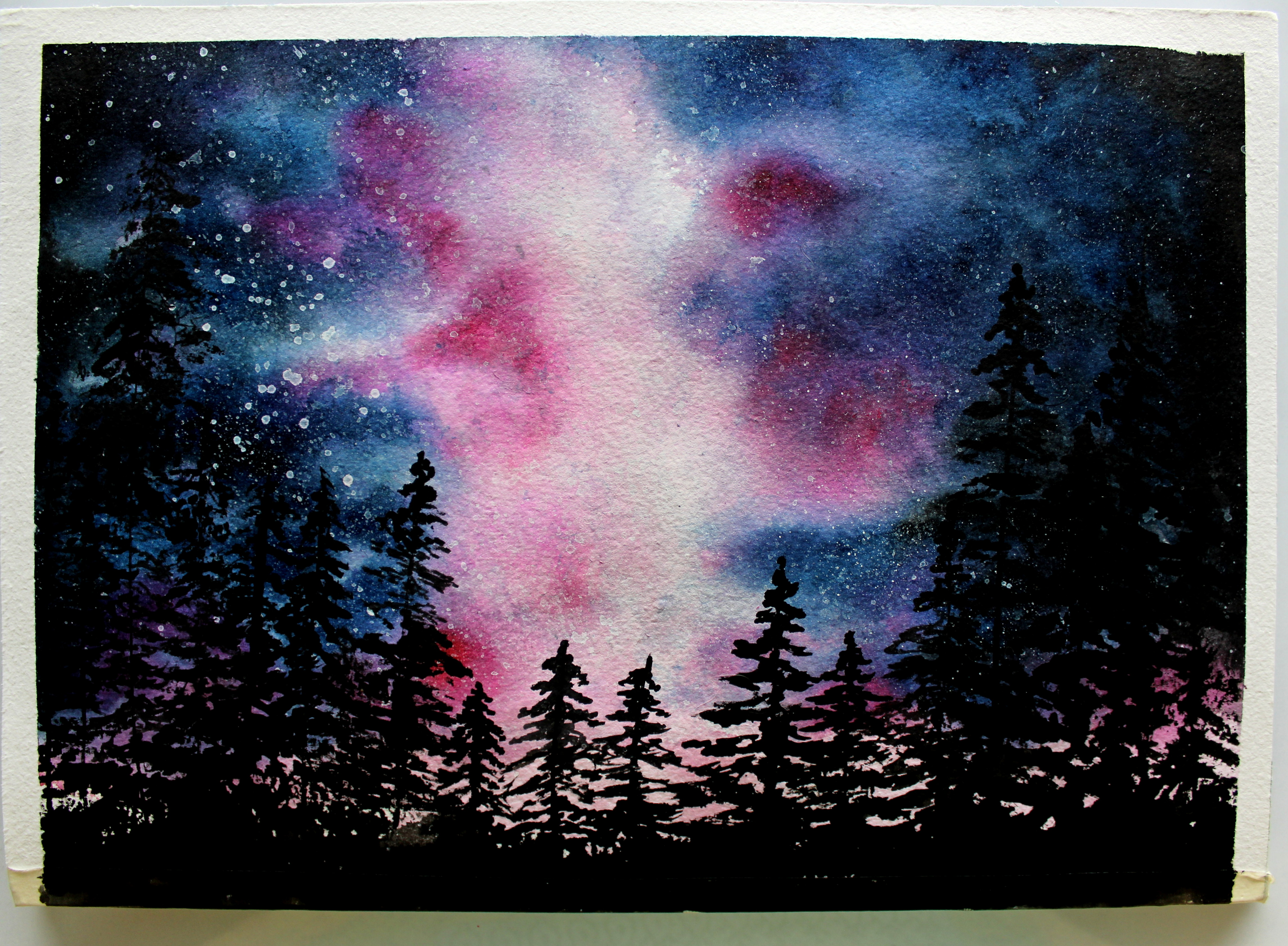 4582x3366 Watercolor Painting Night Scenes