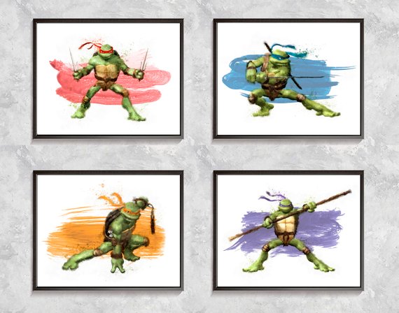 570x448 Ninja Turtles Print Teenage Mutant Ninja Turtles Party Ninja Etsy
