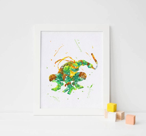 570x533 Tmnt Art, Teenage Mutant Ninja Turtle Michelangelo Watercolor