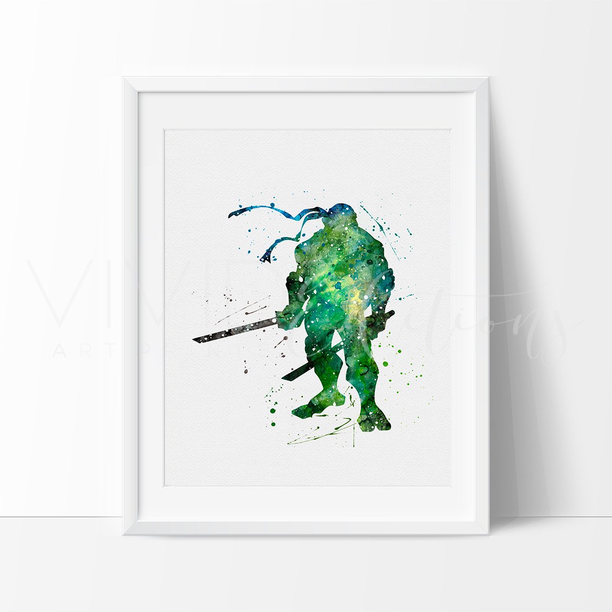 1200x1200 Teenage Mutant Ninja Turtles Leonardo Watercolor Art Print Wall