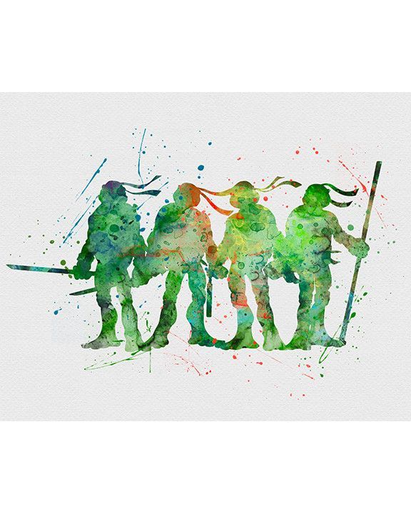 576x720 Teenage Mutant Ninja Turtles Watercolor Art Print Tmnt2k12