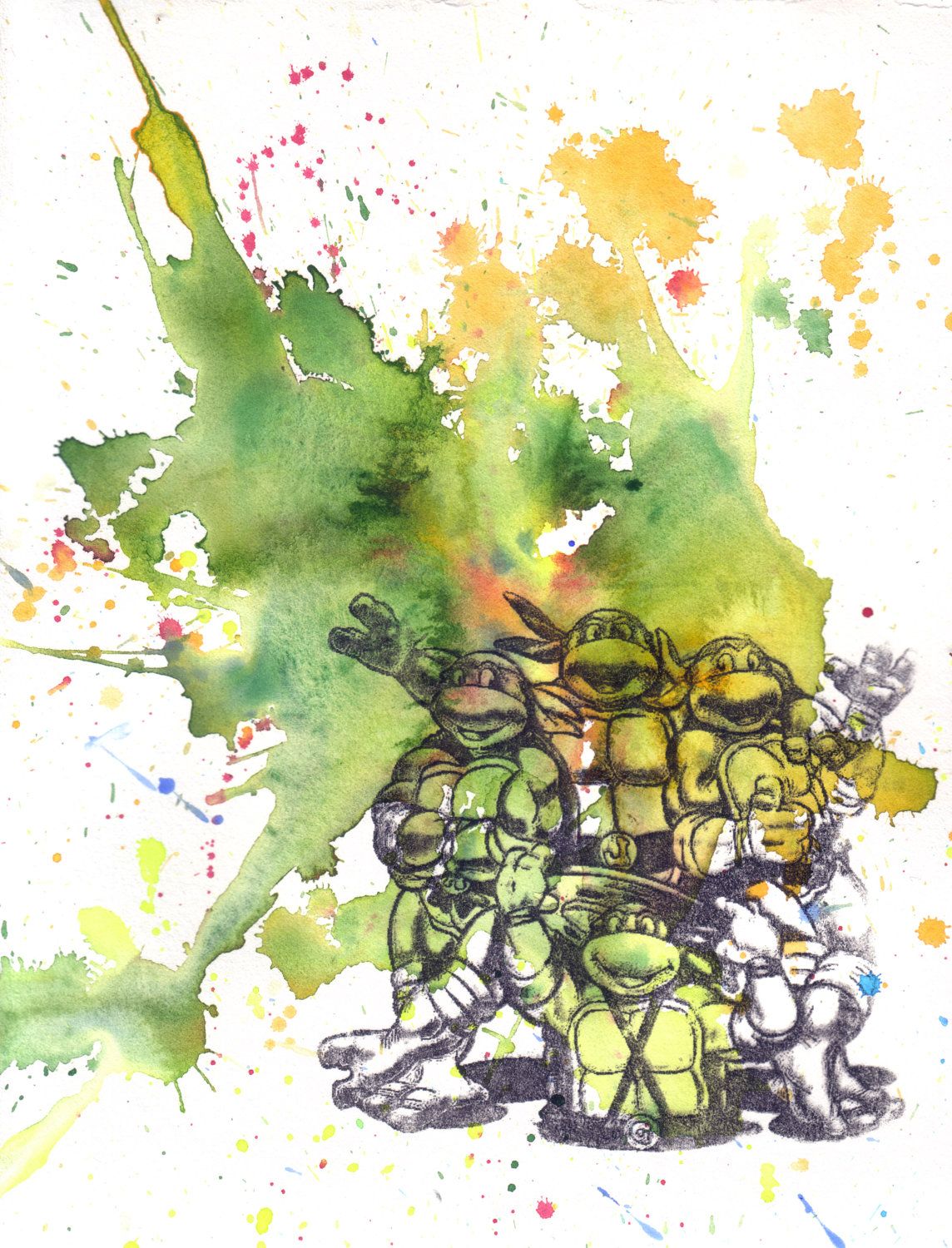 1144x1500 Teenage Mutant Ninja Turtles Watercolor Painting Tmnt