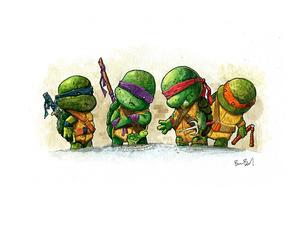 300x225 Teenage Mutant Ninja Turtles Watercolor Print Ben Byrd Art