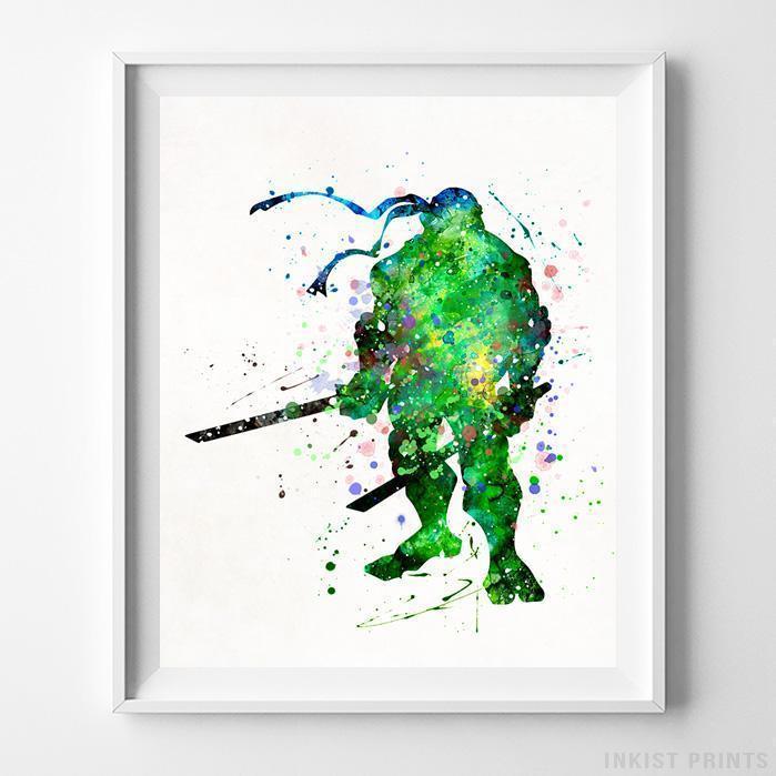 699x699 Leonardo Teenage Mutant Ninja Turtle Type 2 Watercolor Poster