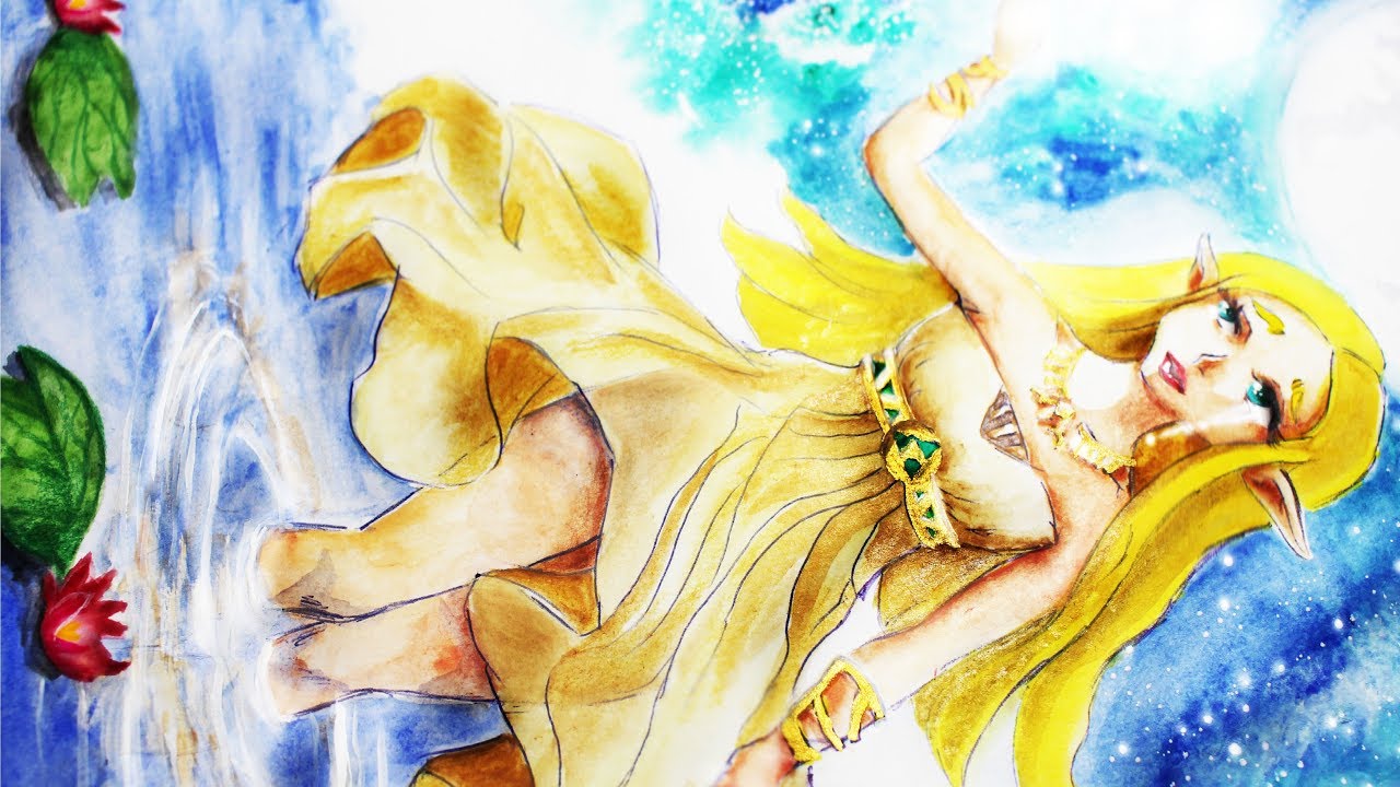1280x720 Zelda Breath Of The Wild Speedpaint Watercolor Drawing