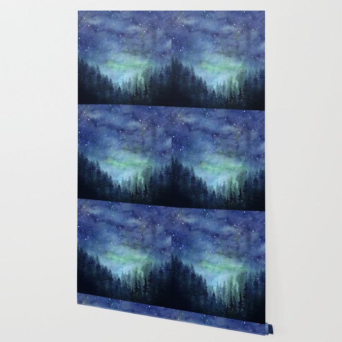 700x700 Watercolor Galaxy Nebula Northern Lights Painting Wallpaper By