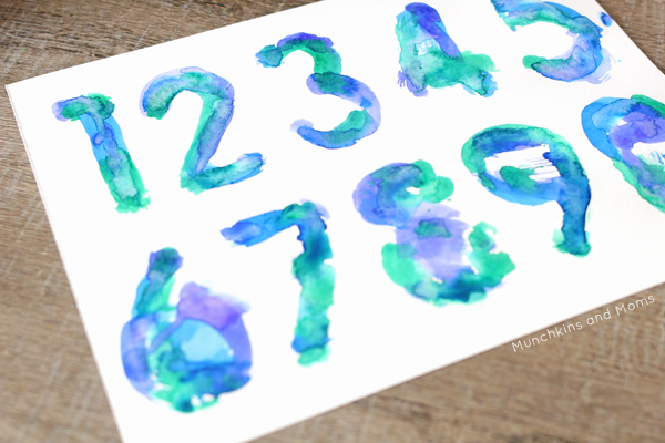 600x400 Watercolor Numbers Art