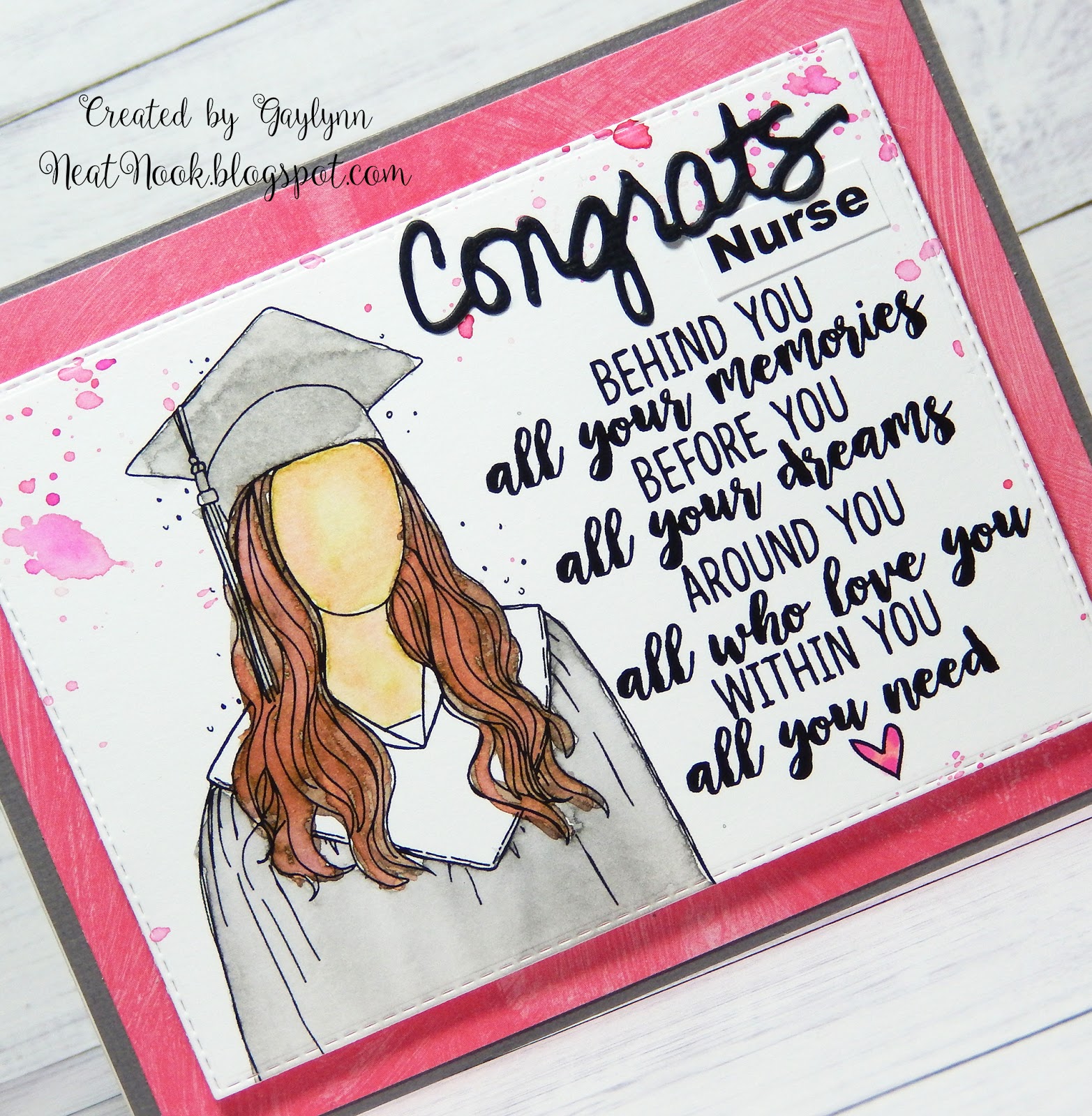 1565x1600 Neat Nook Creations Graduation Watercolor Card For A Nurse.