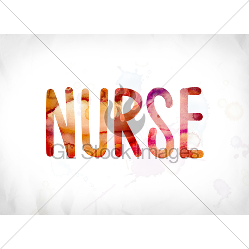 500x500 Nurse Concept Painted Watercolor Word Art Gl Stock Images