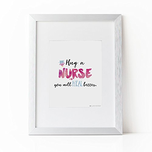 500x500 Hug A Nurse You Will Heal Better Watercolor Artwork By