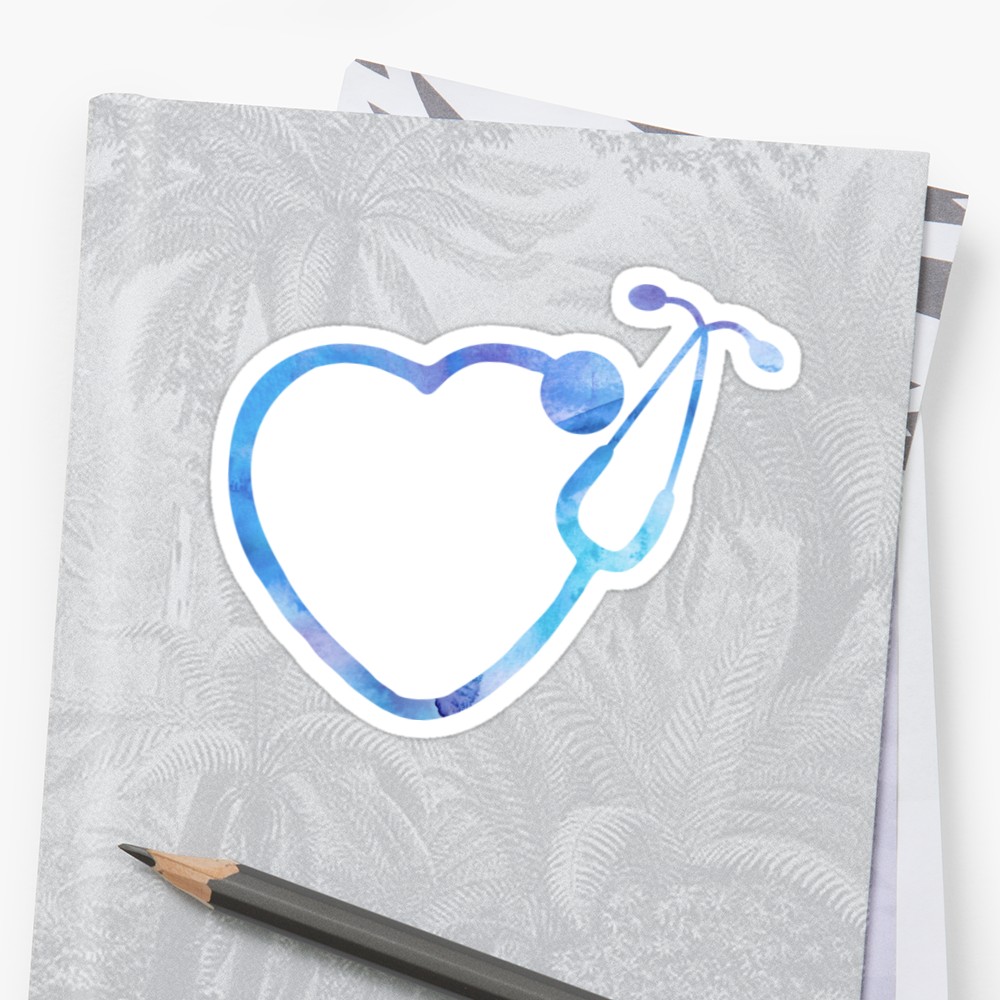 1000x1000 Nurse Watercolor Symbol Stickers By Kayceedesigns Redbubble