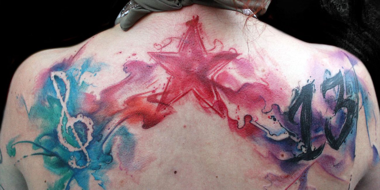 1300x650 Watercolor Sick Nurse Tattoo By Rafa Garabal