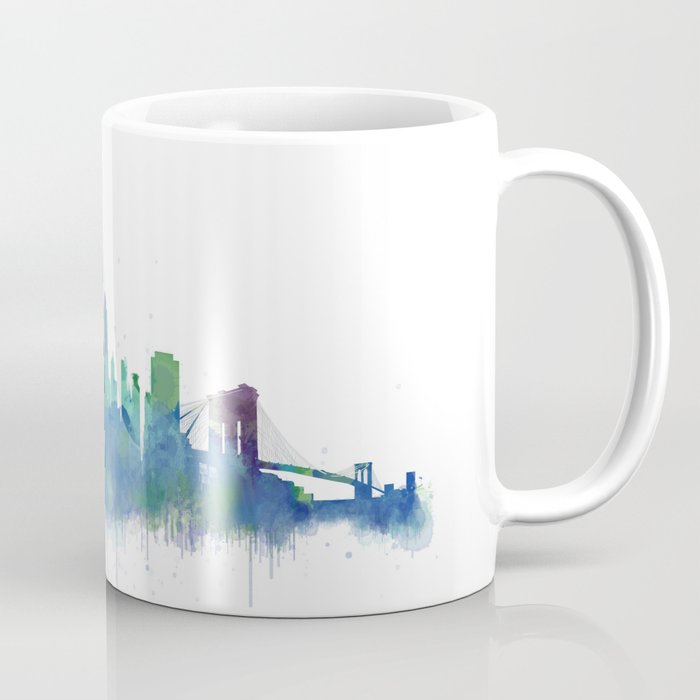 700x700 Ny New York City Skyline Nyc Watercolor Art Coffee Mug By Hqphoto