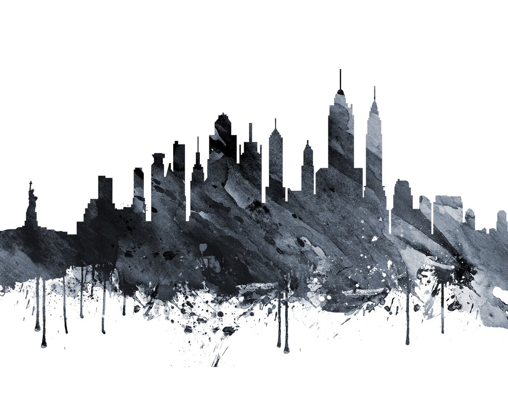 Nyc Skyline Watercolor at GetDrawings | Free download