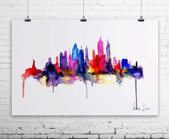 570x470 Nyc Painting Inspirational Elephant Art Print Animal Watercolor