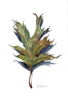 236x332 Oak Leaf Art Print Painting Oak Leaves, Watercolor