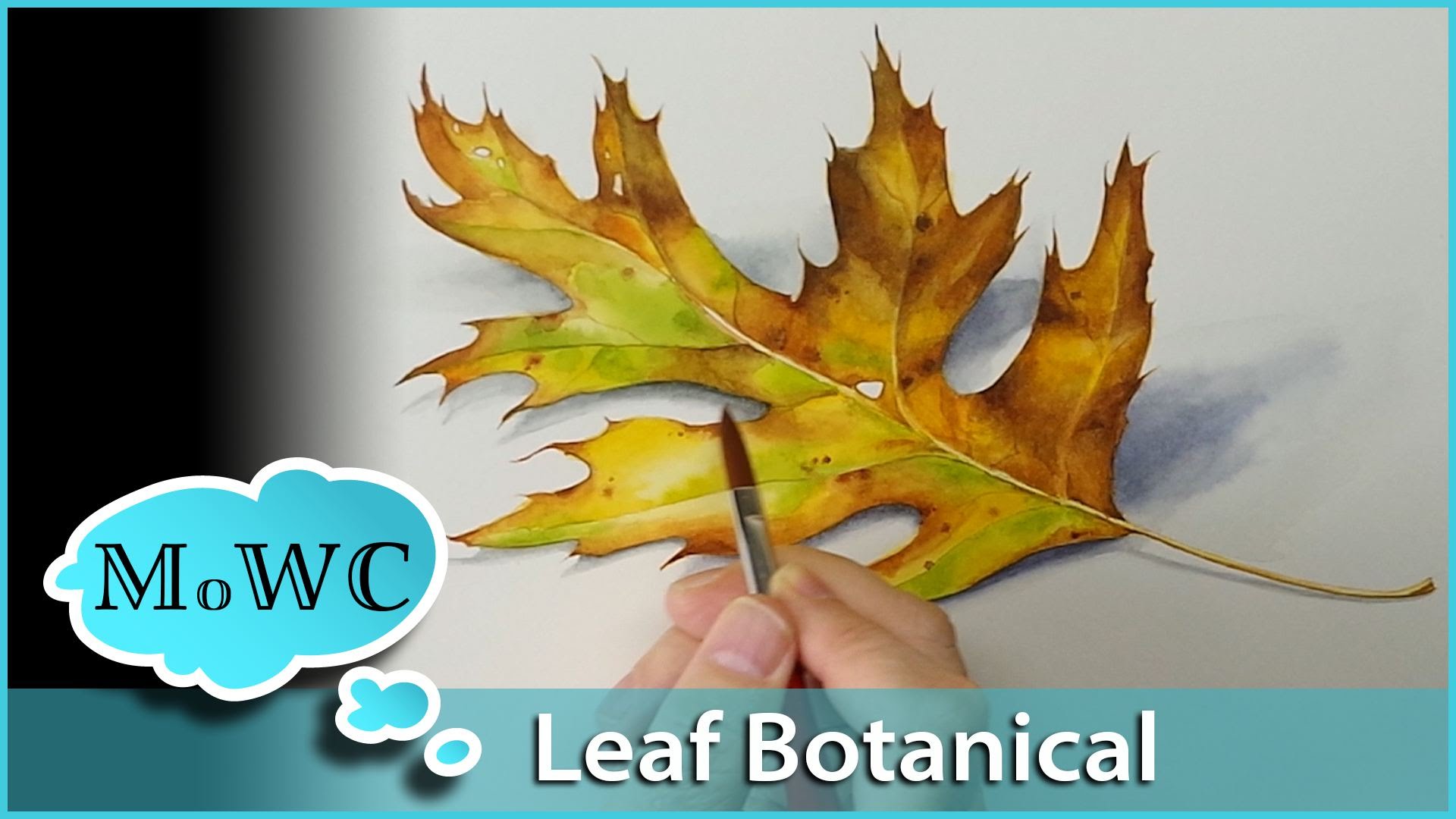 1920x1080 Realistic Leaf Painting In Watercolor Botanical Illustration